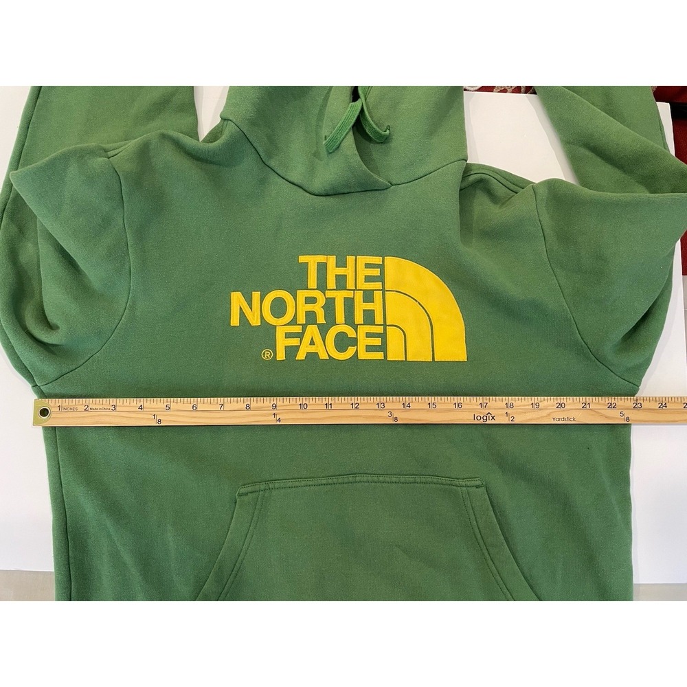 The North Face Half Dome Hoodie Mens Medium Green Yellow Cotton Blend Fleece - Picture 7 of 8